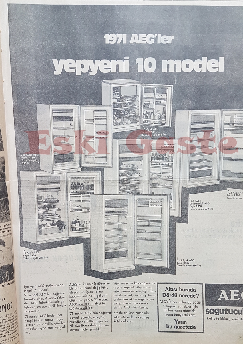 1971 model AEG reklamı