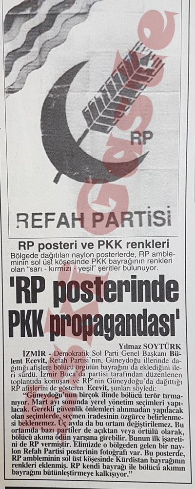 “Refah Partisi posterinde PKK propagandası”