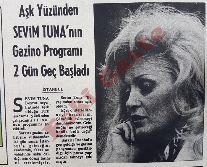 Aşk yüzünden Sevim Tuna’nın gazino programı 2 gün geç başladı
