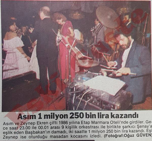 Asım Ekren 1 milyon 250 bin lira kazandı