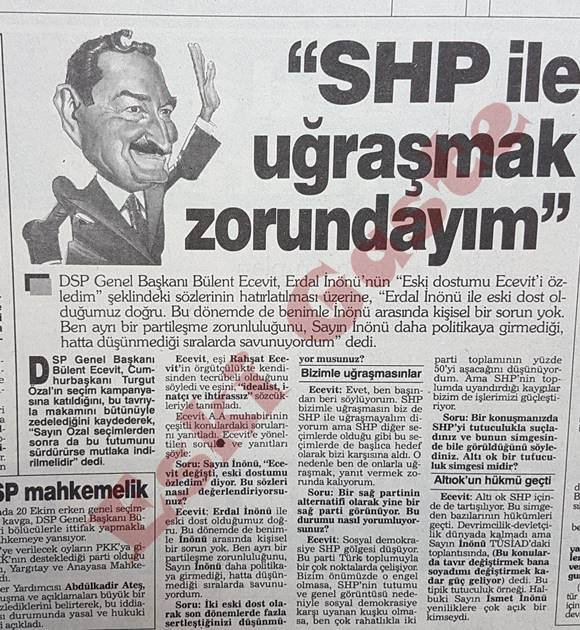 Bülent Ecevit: SHP ile uğraşmak zorundayım