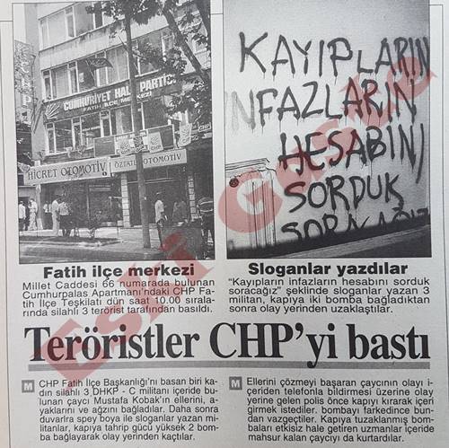 Teröristler CHP Fatih binasını bastı