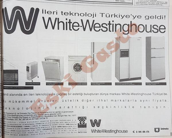 White Westinghouse - Eski Reklamlar