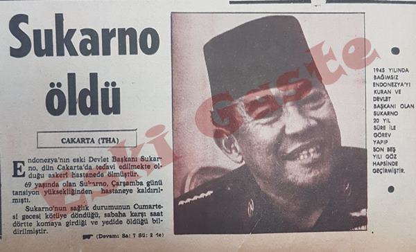 Sukarno öldü
