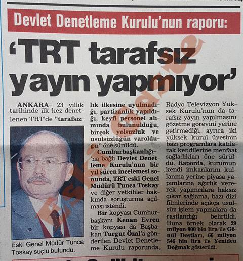 Devlet Denetleme Kurulu’nun raporu: TRT tarafsız yayın yapmıyor