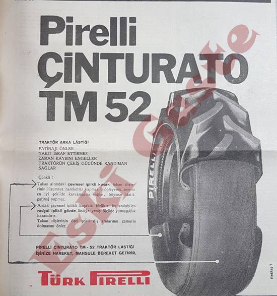 Pirelli Çinturato TM 52 traktör lastiği reklamı