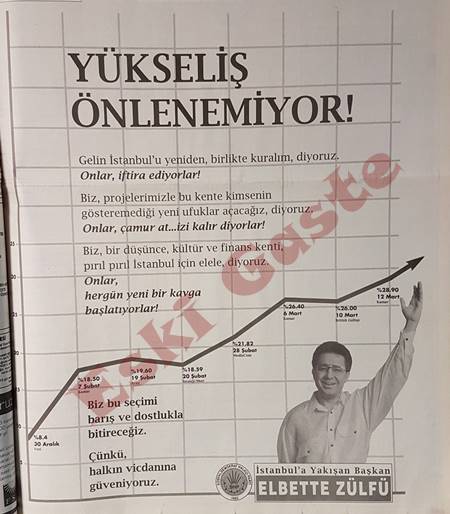 1994 yerel seçimleri öncesi Zülfü Livaneli reklamı