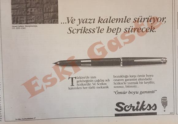 Scrikss tükenmez kalem reklamı