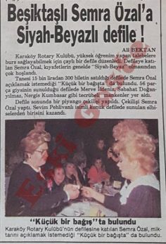 Beşiktaşlı Semra Özal’a siyah beyazlı defile