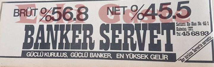 Banker Servet Reklamı