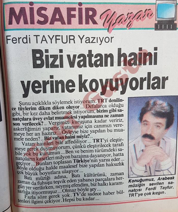 Ferdi Tayfur - TRT Yorumu