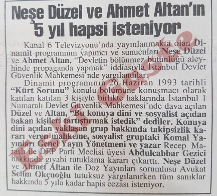 Neşe Düzel ve Ahmet Altan’ın 5 yıl Hapsi İsteniyor