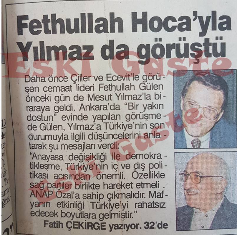 Mesut Yılmaz Fethullah Gülen